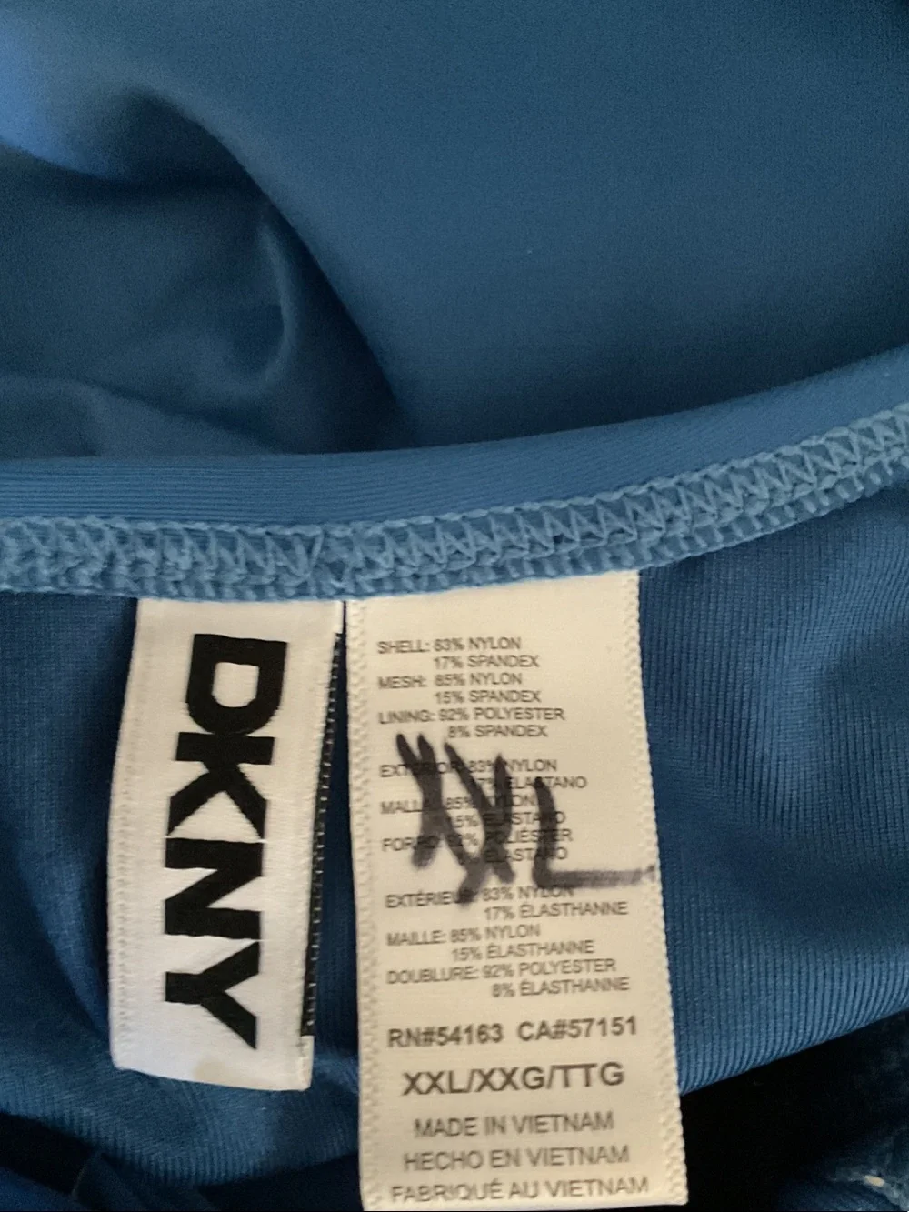 Dkny Blue Ruffle One-Piece Swimsuit - Picture 3 of 3